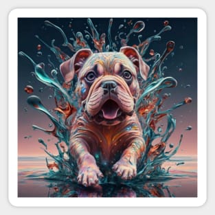 Colored Dog Artwork: Vibrant Expression in Visual Art Sticker